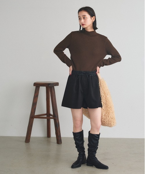 ad thie（アドティエ）の「ウエスト切替 ハーフパンツ（その他パンツ・レディース・ダークグレー/ブラック・FREE）」の11枚目の写真