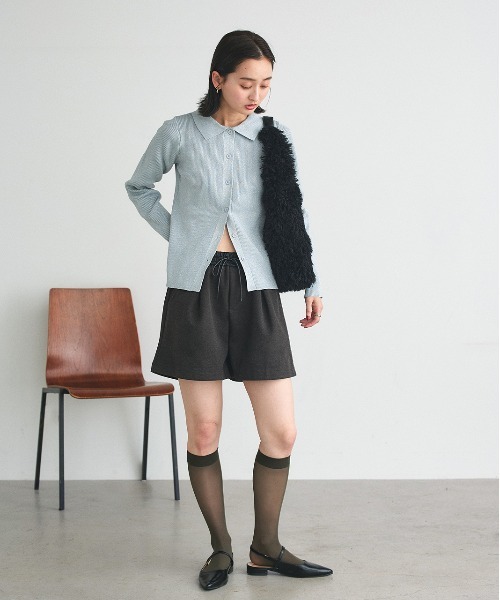 ad thie（アドティエ）の「ウエスト切替 ハーフパンツ（その他パンツ・レディース・ダークグレー/ブラック・FREE）」の13枚目の写真