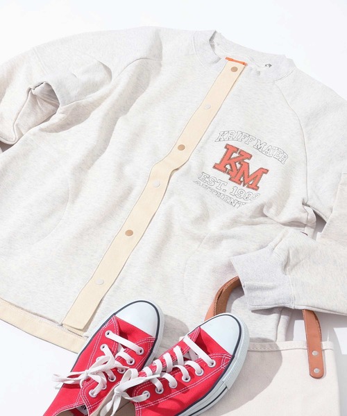 KRIFF MAYER Lady's Collection（クリフメイヤーレディースコレクション）の「のび～る裏毛カーディガン（カーディガン/ボレロ・レディース・オートミール/イエロー/カラフル/ブラック/カーキ/グレー・LARGE/MEDIUM）」の4枚目の写真