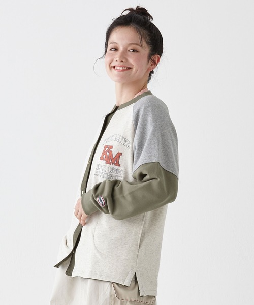 KRIFF MAYER Lady's Collection（クリフメイヤーレディースコレクション）の「のび～る裏毛カーディガン（カーディガン/ボレロ・レディース・オートミール/イエロー/カラフル/ブラック/カーキ/グレー・LARGE/MEDIUM）」の9枚目の写真