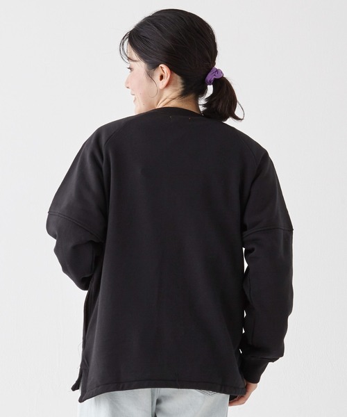 KRIFF MAYER Lady's Collection（クリフメイヤーレディースコレクション）の「のび～る裏毛カーディガン（カーディガン/ボレロ・レディース・オートミール/イエロー/カラフル/ブラック/カーキ/グレー・LARGE/MEDIUM）」の16枚目の写真