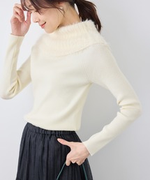 ROPE' PICNIC | 襟フェザーオフタートルニットプルオーバー(ニット/セーター)
