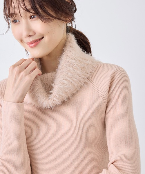 ROPE' PICNIC（ロペピクニック）の「襟フェザーオフタートルニットプルオーバー（ニット/セーター・レディース・ピンク/キナリ/ベージュ・38）」の17枚目の写真