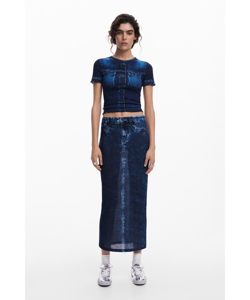 Desigual（デシグアル）の「ロングデニムスカート（スカート・レディース・ブルー・XL/L/M/S/XS）」の3枚目の写真
