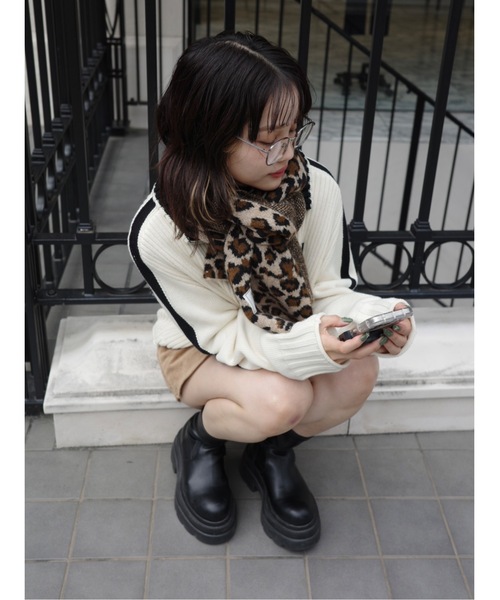 JUMELLE(ジュメロ)の「leopard knit muffler(マフラー・レディース・ブラウン・FREE)」の16枚目の写真