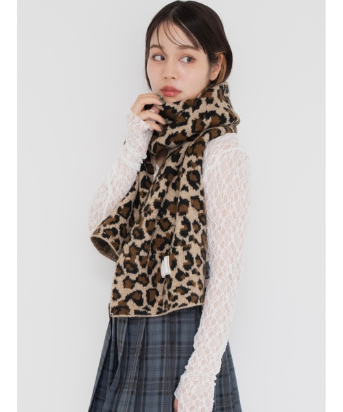 JUMELLE(ジュメロ)の「leopard knit muffler(マフラー・レディース・ブラウン・FREE)」の2枚目の写真