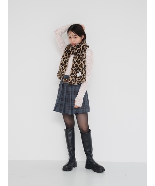 JUMELLE(ジュメロ)の「leopard knit muffler(マフラー・レディース・ブラウン・FREE)」の4枚目の写真