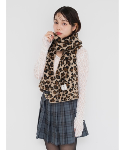 JUMELLE(ジュメロ)の「leopard knit muffler(マフラー・レディース・ブラウン・FREE)」の5枚目の写真
