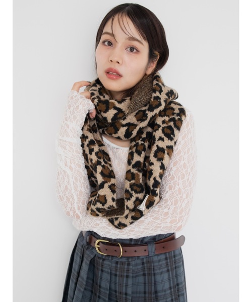 JUMELLE(ジュメロ)の「leopard knit muffler(マフラー・レディース・ブラウン・FREE)」の6枚目の写真
