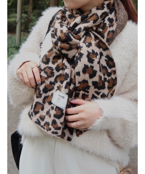 JUMELLE(ジュメロ)の「leopard knit muffler(マフラー・レディース・ブラウン・FREE)」の7枚目の写真