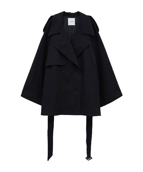 CLANE（クラネ）の「CLANE/クラネ/OVER SHORT TRENCH COAT（トレンチコート・レディース・ベージュ/ネイビー・1）」の2枚目の写真
