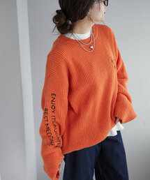 NUNIFE（ユニフィー）の「2025SS【UNISEX】袖ロゴニットプルオーバー（ニット/セーター・レディース）」