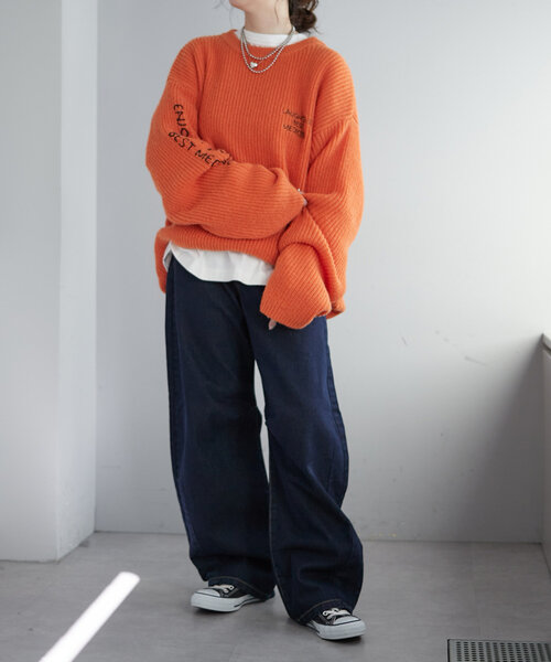 2025SS【UNISEX】袖ロゴニットプルオーバー（ニット/セーター