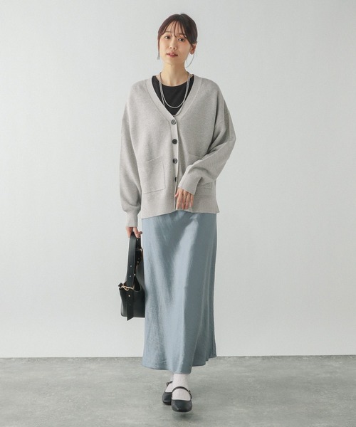 GLOBAL WORK（グローバルワーク）の「スッキレイVネックカーディガン長袖/283832（カーディガン/ボレロ・レディース・アイボリー系8/ミント/イエロー/ブラック系9/グレー系2/ライトブルー・SMALL/MEDIUM/LARGE）」の18枚目の写真