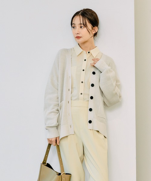 セール】スッキレイVネックカーディガン長袖/283832