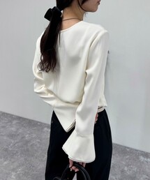 fredy emue | 袖フレアノーカラーブラウス(シャツ/ブラウス)