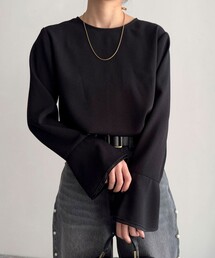 fredy emue | 袖フレアノーカラーブラウス(シャツ/ブラウス)