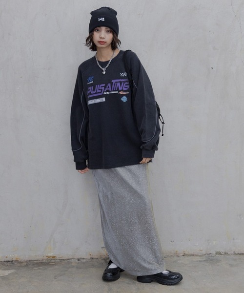 PAGEBOY(ページボーイ)の「モトクロススウェット(スウェット・レディース・オレンジ/オフホワイト/チャコールグレー・FREE)」の8枚目の写真