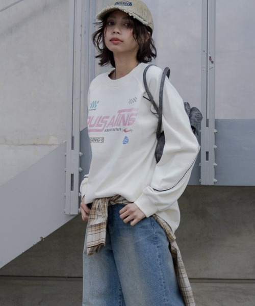 PAGEBOY(ページボーイ)の「モトクロススウェット(スウェット・レディース・オレンジ/オフホワイト/チャコールグレー・FREE)」の6枚目の写真