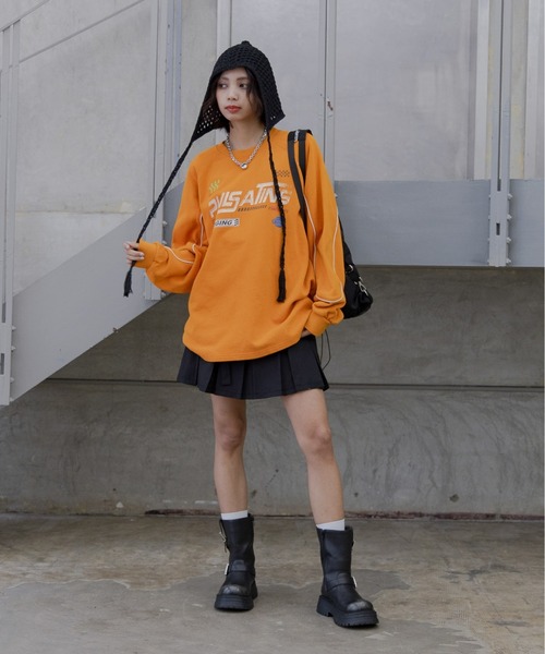 PAGEBOY(ページボーイ)の「モトクロススウェット(スウェット・レディース・オレンジ/オフホワイト/チャコールグレー・FREE)」の13枚目の写真