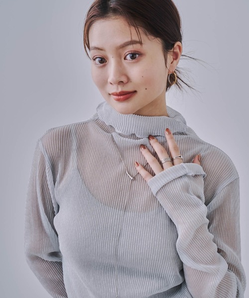 bita.（ビタ）の「ラメシアーインナートップス（Tシャツ/カットソー・レディース・ホワイト/シルバー/ブラック・FREE）」の19枚目の写真