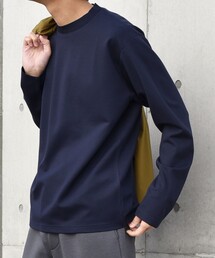 SHIPS any | SHIPS any: デザイン リブ ハイゲージ ポンチ クルーネック Tシャツ (ロンT)◇(Tシャツ/カットソー)