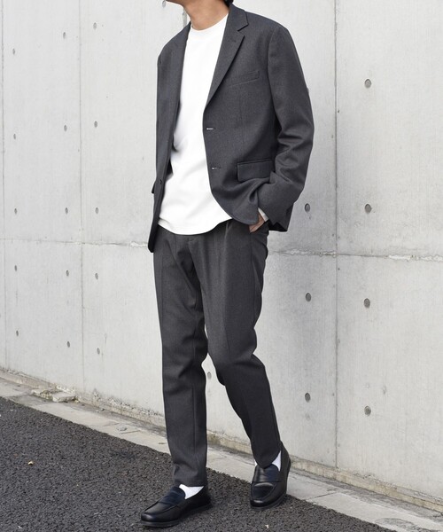 SHIPS any（シップス エニィ）の「SHIPS any: デザイン リブ ハイゲージ ポンチ クルーネック Tシャツ (ロンT)◇（Tシャツ/カットソー・メンズ・ホワイト/ダークグレー/ベージュ/ネイビー・SMALL/MEDIUM/LARGE/X-LARGE）」の5枚目の写真