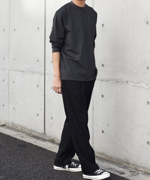 SHIPS any（シップス エニィ）の「SHIPS any: デザイン リブ ハイゲージ ポンチ クルーネック Tシャツ (ロンT)◇（Tシャツ/カットソー・メンズ・ホワイト/ダークグレー/ベージュ/ネイビー・SMALL/MEDIUM/LARGE/X-LARGE）」の12枚目の写真