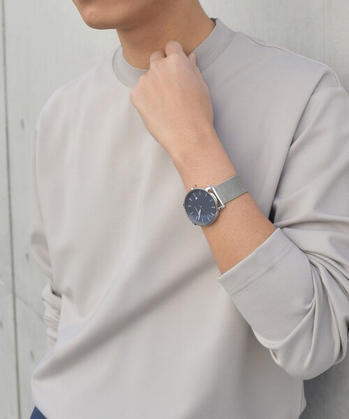 SHIPS any（シップス エニィ）の「SHIPS any: デザイン リブ ハイゲージ ポンチ クルーネック Tシャツ (ロンT)◇（Tシャツ/カットソー・メンズ・ホワイト/ダークグレー/ベージュ/ネイビー・SMALL/MEDIUM/LARGE/X-LARGE）」の21枚目の写真