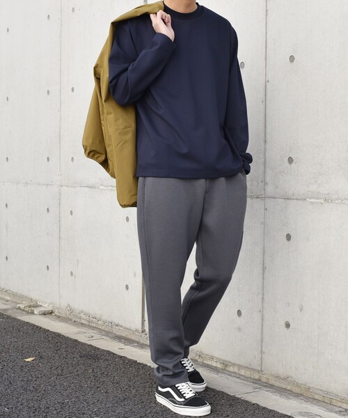 SHIPS any（シップス エニィ）の「SHIPS any: デザイン リブ ハイゲージ ポンチ クルーネック Tシャツ (ロンT)◇（Tシャツ/カットソー・メンズ・ホワイト/ダークグレー/ベージュ/ネイビー・SMALL/MEDIUM/LARGE/X-LARGE）」の22枚目の写真