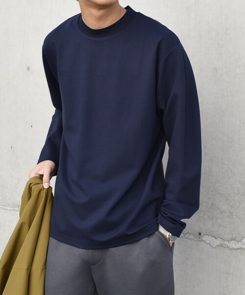 SHIPS any（シップス エニィ）の「デザイン リブ ハイゲージ ポンチ クルーネック Tシャツ (ロンT)◆（Tシャツ/カットソー・メンズ・ホワイト/ダークグレー/ベージュ/ネイビー/グレー系その他・SMALL/MEDIUM/LARGE/X-LARGE）」の21枚目の写真