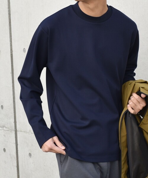SHIPS any（シップス エニィ）の「デザイン リブ ハイゲージ ポンチ クルーネック Tシャツ (ロンT)◆（Tシャツ/カットソー・メンズ・ホワイト/ダークグレー/ベージュ/ネイビー/グレー系その他・SMALL/MEDIUM/LARGE/X-LARGE）」の22枚目の写真