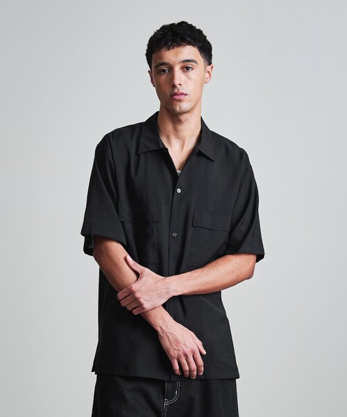 soerte　ルーズハーフスリーブオープンカラーシャツ　サイズ2 LOOSE H / S OPEN COLLAR SHIRT (ASSORT)/ルーズハーフスリーブ