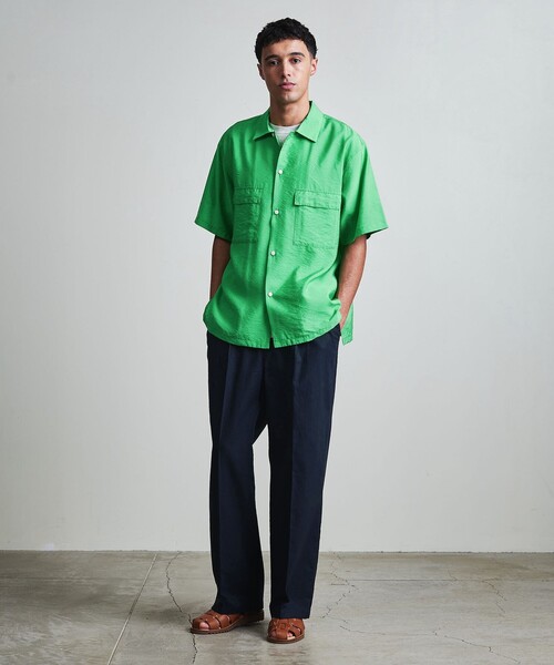 未使用 OVERCOAT ショートスリーブ オープンカラーシャツ 1 日本製 OVERCOAT(オーバーコート) 25SSShort Sleeve Shirtオープン
