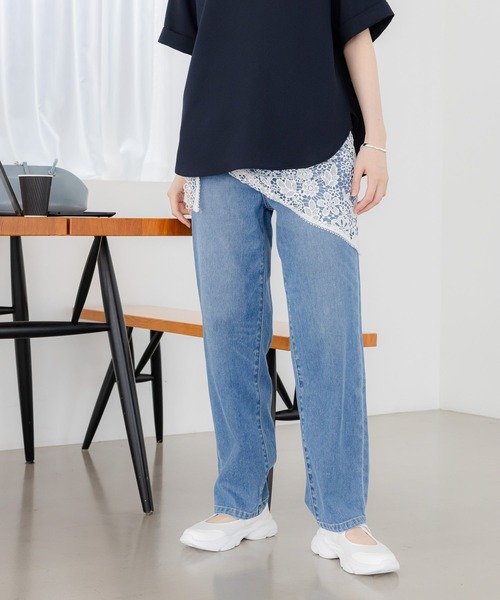 Elura(エルーラ)の「大人ストレートデニム<低身長サイズあり>/289125(デニムパンツ・レディース・ブルー/ブラック/ライトブルー・MEDIUM/LARGE/FREE(S))」の21枚目の写真