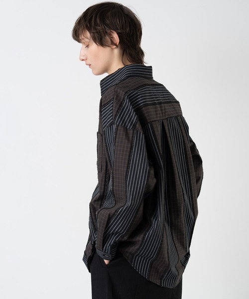 ELOOPS(イーループス)の「【ELOOPS】チェックコラージュオーバーシャツ(シャツ/ブラウス・レディース・ブラックミックス・FREE)」の6枚目の写真