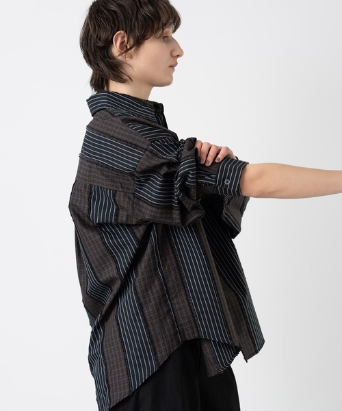 ELOOPS(イーループス)の「【ELOOPS】チェックコラージュオーバーシャツ(シャツ/ブラウス・レディース・ブラックミックス・FREE)」の8枚目の写真