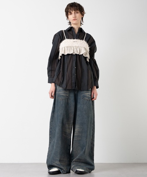 ELOOPS(イーループス)の「【ELOOPS】チェックコラージュオーバーシャツ(シャツ/ブラウス・レディース・ブラックミックス・FREE)」の9枚目の写真