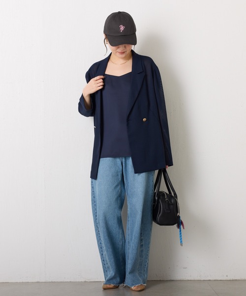 PAPILLONNER(パピヨネ)の「Regency works by papillonner/別注刺繍ロゴCAP(キャップ・レディース・ベージュ/チャコールグレー・FREE)」の5枚目の写真