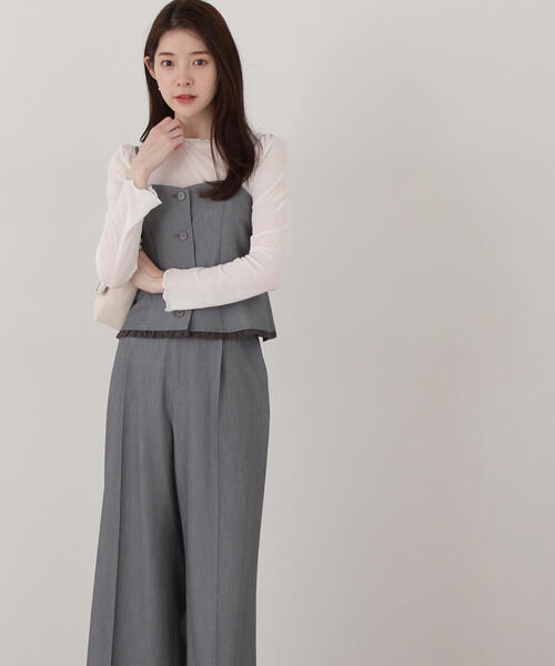 PROPORTION BODY DRESSING(プロポーションボディドレッシング)の「<E>ペプラムキャミ×パンツセットアップ / 1215147201(ワンピース・レディース・ダークグレー/ベージュ・SMALL/MEDIUM)」の18枚目の写真