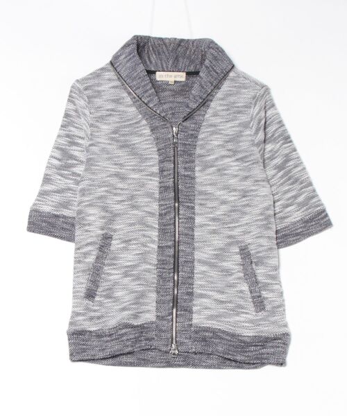 in the attic(インジアティック)の「【W】【it】【in the attic】裏使いカット/ZIP7分袖(Tシャツ/カットソー・メンズ・ホワイト/ブルー・MEDIUM/LARGE)」の2枚目の写真