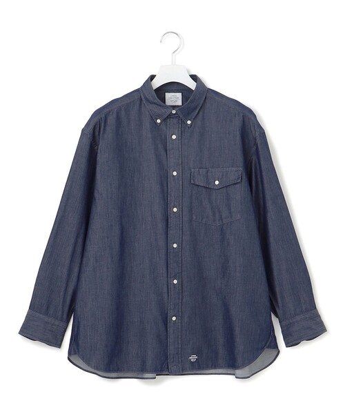 J.PRESS YORK STREET（ジェイプレスヨークストリート）の「【UNISEX】コットンライトオンスデニム シャツ / B.D.（シャツ/ブラウス・メンズ・ホワイト系/ネイビー系・SMALL/MEDIUM/LARGE）」の2枚目の写真