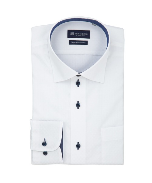 TOKYO SHIRTS(トウキョウシャツ)の「超形態安定ノーアイロン ワイド 長袖ビジネスワイシャツ(ビジネスシャツ・メンズ・ホワイト・首回り37cm-裄丈80cm/首回り39cm-裄丈80cm/首回り39cm-裄丈84cm/首回り41cm-裄丈82cm/首回り41cm-裄丈86cm/首回り42cm-裄丈82cm/首回り42cm-裄丈86cm/首回り43cm-裄丈82cm/首回り43cm-裄丈86cm/首回り37cm-裄丈84cm)」の1枚目の写真
