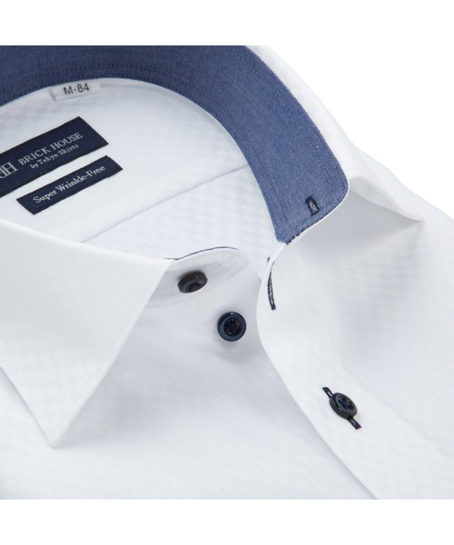 TOKYO SHIRTS(トウキョウシャツ)の「超形態安定ノーアイロン ワイド 長袖ビジネスワイシャツ(ビジネスシャツ・メンズ・ホワイト・首回り37cm-裄丈80cm/首回り39cm-裄丈80cm/首回り39cm-裄丈84cm/首回り41cm-裄丈82cm/首回り41cm-裄丈86cm/首回り42cm-裄丈82cm/首回り42cm-裄丈86cm/首回り43cm-裄丈82cm/首回り43cm-裄丈86cm/首回り37cm-裄丈84cm)」の3枚目の写真