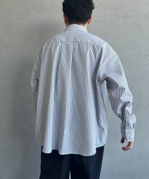 JEANS FACTORY Clothes（ジーンズファクトリークローズ）の「[Jeans Factory Clothes/ジーンズファクトリークローズ] ビッグシルエット ボタンダウンシャツ（シャツ/ブラウス・レディース・ブラック/ネイビー/イエロー/ホワイト×ブラック/ホワイト×ネイビー/ブルー・M/L）」の14枚目の写真