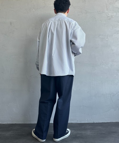 JEANS FACTORY Clothes（ジーンズファクトリークローズ）の「[Jeans Factory Clothes/ジーンズファクトリークローズ] ビッグシルエット ボタンダウンシャツ（シャツ/ブラウス・レディース・ブラック/ネイビー/イエロー/ホワイト×ブラック/ホワイト×ネイビー/ブルー・M/L）」の17枚目の写真