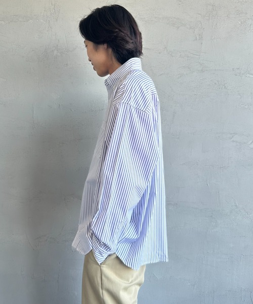 JEANS FACTORY Clothes（ジーンズファクトリークローズ）の「[Jeans Factory Clothes/ジーンズファクトリークローズ] ビッグシルエット ボタンダウンシャツ（シャツ/ブラウス・レディース・ブラック/ネイビー/イエロー/ホワイト×ブラック/ホワイト×ネイビー/ブルー・M/L）」の19枚目の写真