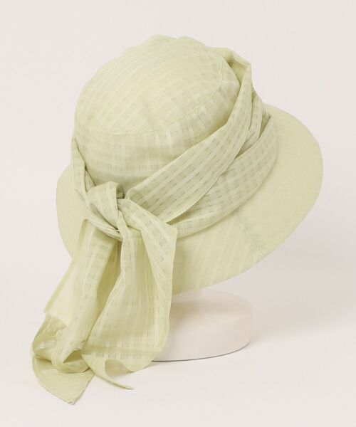 OVERRIDE（オーバーライド）の「OVERRIDE  OGC SHEER SCARF HAT SG / オーバーライド（ハット・レディース・ブラック/ライトグリーン/アイボリー・58cm）」の6枚目の写真
