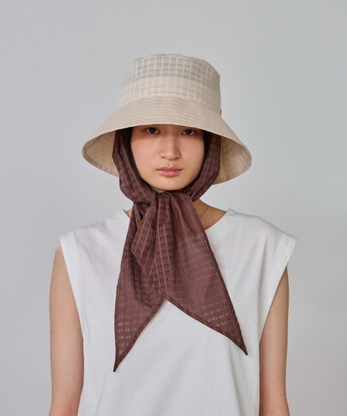 OVERRIDE（オーバーライド）の「OVERRIDE  OGC SHEER SCARF HAT SG / オーバーライド（ハット・レディース・ブラック/ライトグリーン/アイボリー・58cm）」の9枚目の写真