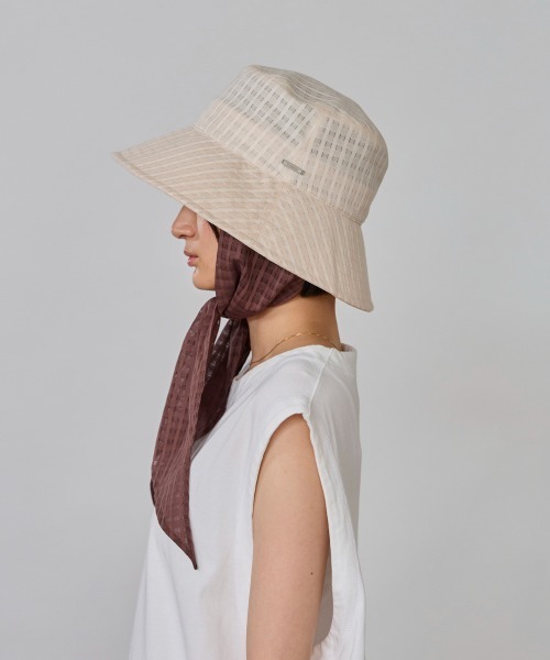 OVERRIDE（オーバーライド）の「OVERRIDE  OGC SHEER SCARF HAT SG / オーバーライド（ハット・レディース・ブラック/ライトグリーン/アイボリー・58cm）」の10枚目の写真